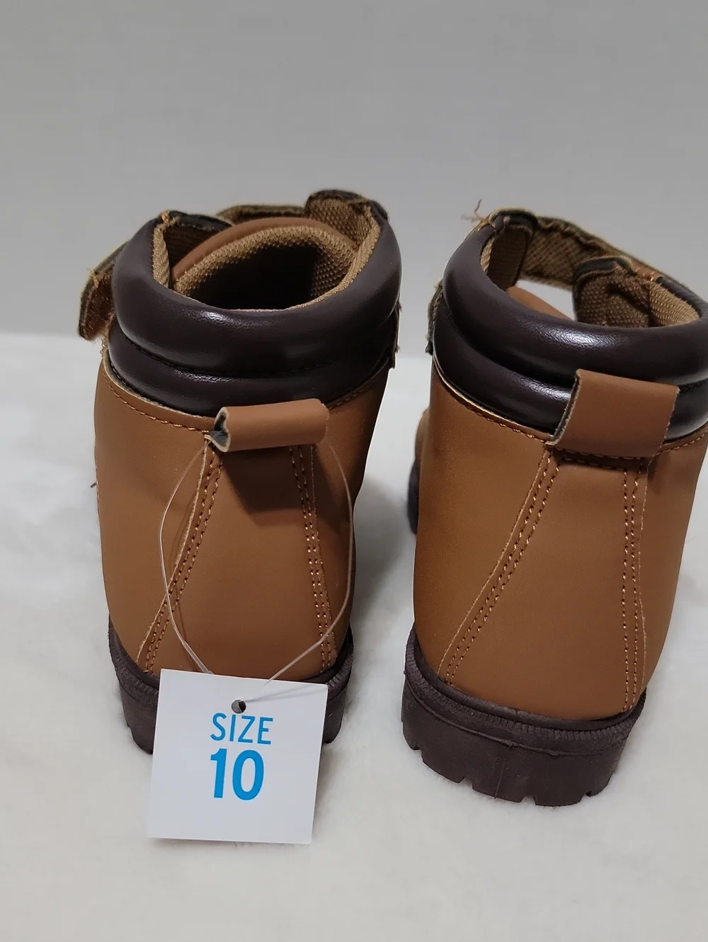 Kidgets Brown Ankle Boots with Hook-and-Loop Strap